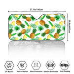 White Watercolor Pineapple Pattern Print Car Windshield Sun Shade