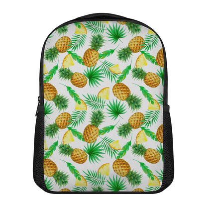 White Watercolor Pineapple Pattern Print Casual Backpack