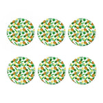 White Watercolor Pineapple Pattern Print Coaster Set