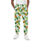 White Watercolor Pineapple Pattern Print Cotton Pants