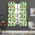 White Watercolor Pineapple Pattern Print Grommet Curtain Panels