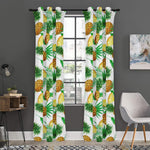 White Watercolor Pineapple Pattern Print Curtain