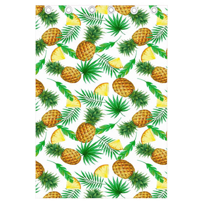 White Watercolor Pineapple Pattern Print Curtain