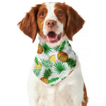 White Watercolor Pineapple Pattern Print Dog Bandana