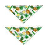 White Watercolor Pineapple Pattern Print Dog Bandana