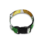 White Watercolor Pineapple Pattern Print Dog Collar