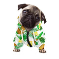 White Watercolor Pineapple Pattern Print Dog Zip Up Hoodie