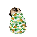 White Watercolor Pineapple Pattern Print Dog Zip Up Jacket