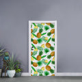 White Watercolor Pineapple Pattern Print Door Sticker
