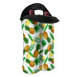 White Watercolor Pineapple Pattern Print Double Neoprene Wine Tote