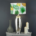 White Watercolor Pineapple Pattern Print Drum Lamp Shade