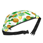 White Watercolor Pineapple Pattern Print Fanny Pack