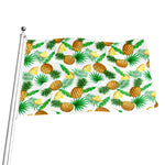 White Watercolor Pineapple Pattern Print Flag