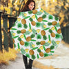 White Watercolor Pineapple Pattern Print Foldable Umbrella