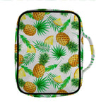 White Watercolor Pineapple Pattern Print Front Pocket Bible Bag