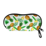 White Watercolor Pineapple Pattern Print Glasses Case