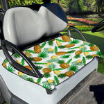 White Watercolor Pineapple Pattern Print Golf Cart Seat Cover