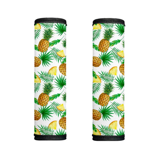 White Watercolor Pineapple Pattern Print Handle Covers