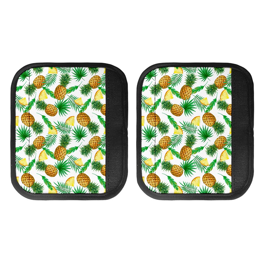 White Watercolor Pineapple Pattern Print Handle Covers