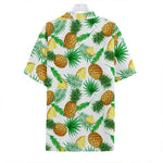 White Watercolor Pineapple Pattern Print Hawaiian Shirt