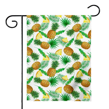 White Watercolor Pineapple Pattern Print House Flag