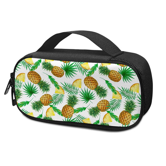 White Watercolor Pineapple Pattern Print Insulin Cooler Travel Case
