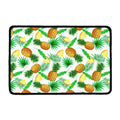White Watercolor Pineapple Pattern Print Kitchen Mat