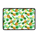 White Watercolor Pineapple Pattern Print Kitchen Mat