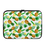 White Watercolor Pineapple Pattern Print Laptop Sleeve