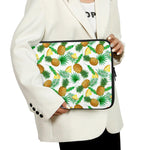 White Watercolor Pineapple Pattern Print Laptop Sleeve