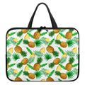 White Watercolor Pineapple Pattern Print Laptop Sleeve With Handle