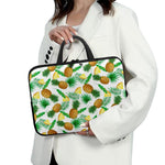 White Watercolor Pineapple Pattern Print Laptop Sleeve With Handle
