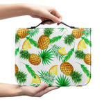 White Watercolor Pineapple Pattern Print Leather Bible Cover