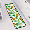 White Watercolor Pineapple Pattern Print Long Kitchen Mat