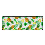White Watercolor Pineapple Pattern Print Long Kitchen Mat