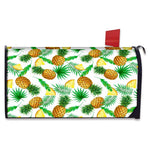 White Watercolor Pineapple Pattern Print Mailbox Cover