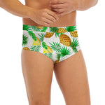 White Watercolor Pineapple Pattern Print Men's Briefs