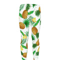 White Watercolor Pineapple Pattern Print Men's Leggings