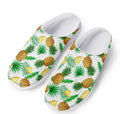 White Watercolor Pineapple Pattern Print Mesh Casual Shoes