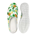 White Watercolor Pineapple Pattern Print Mesh Casual Shoes