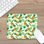 White Watercolor Pineapple Pattern Print Mouse Pad