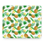 White Watercolor Pineapple Pattern Print Mouse Pad