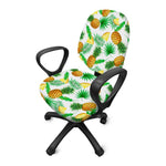 White Watercolor Pineapple Pattern Print Office Chair Cover