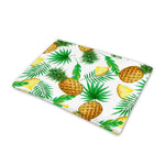White Watercolor Pineapple Pattern Print Pet Cooling Mat Cover