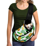 White Watercolor Pineapple Pattern Print Pet Sling Carrier