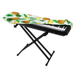 White Watercolor Pineapple Pattern Print Piano Keyboard Cover