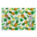 White Watercolor Pineapple Pattern Print Placemat