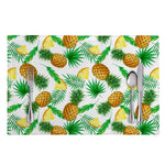 White Watercolor Pineapple Pattern Print Placemat