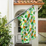 White Watercolor Pineapple Pattern Print Polyester Flag