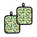 White Watercolor Pineapple Pattern Print Pot Holders
